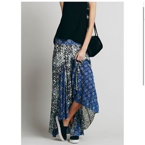 Free People “Show you off” maxi skirt in ivory combo